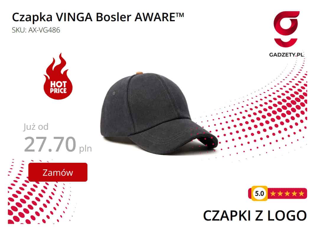 Ekologiczna czapka VINGA Bosler wykonana z materiału AWARE™