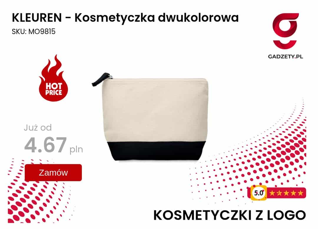 KLEUREN - Kosmetyczka dwukolorowa KLEUREN – Dwukolorowa kosmetyczka idealna na podróż