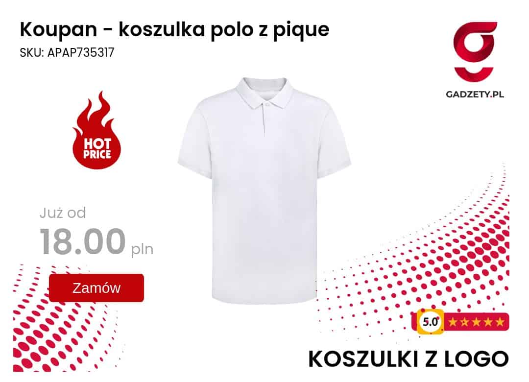 Koupan - koszulka polo z pique Koupan – koszulka polo z materiału pique