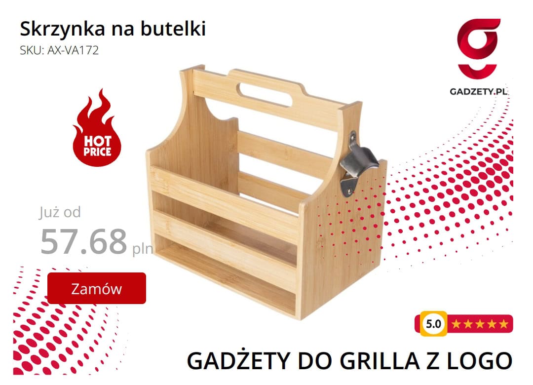 Drewniana skrzynka na butelki