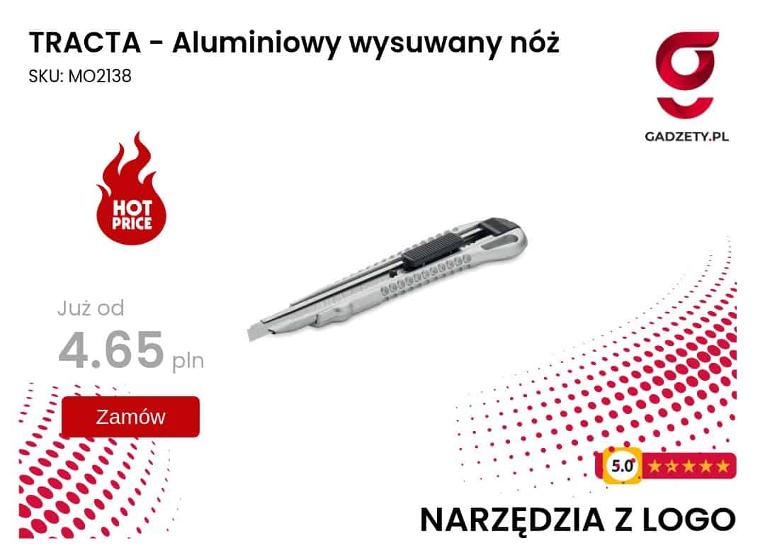 TRACTA - Aluminiowy wysuwany nóż TRACTA aluminiowy wysuwany nóż do precyzyjnego cięcia