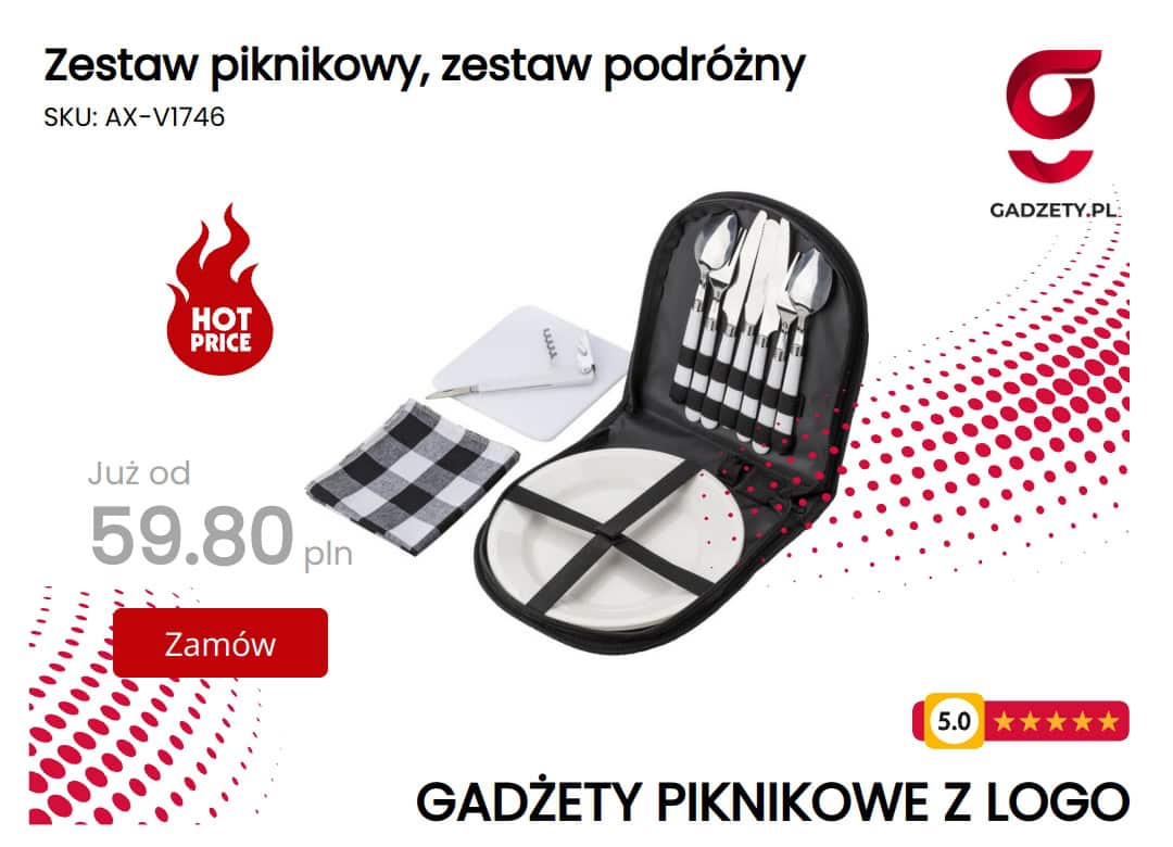Zestaw piknikowy, zestaw podróżny Zestaw piknikowy idealny na podróże