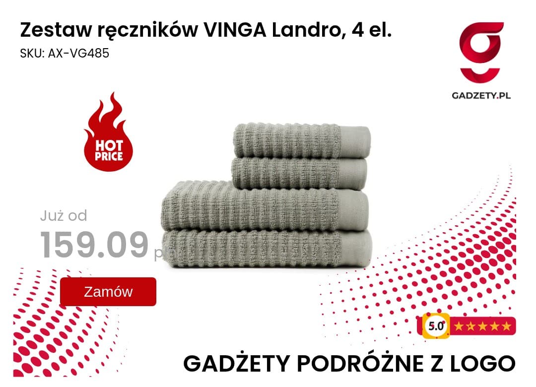 Zestaw ręczników VINGA Landro, 4 el. Zestaw ręczników VINGA Landro, 4 elementy