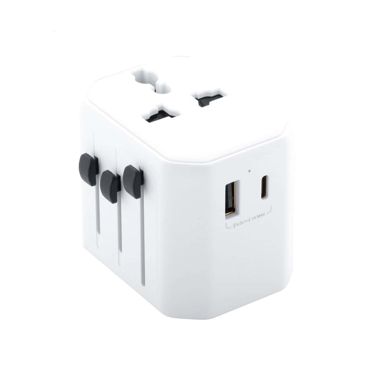 Adapter do gniazdka z funkcją ładowania USB, praktyczny gadżet do biura i domu.