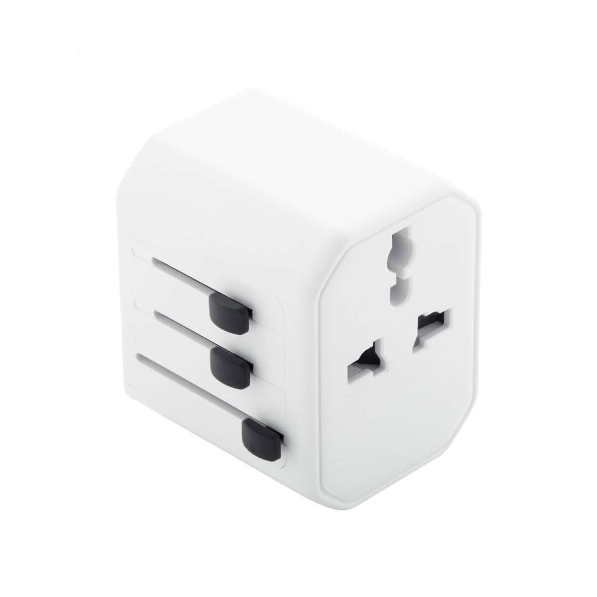 Adaptery podróżne z logo – jetsetter adapter podróżny / przejściówki AP864046-01__B Kontaktowy rozgałęźnik z przełącznikami, gniazdko zasilania z zabezpieczeniem.