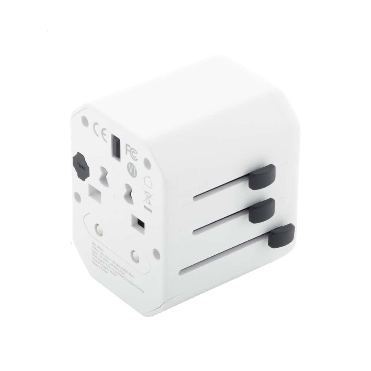 Adaptery podróżne z logo – jetsetter adapter podróżny / przejściówki AP864046-01__C Przedłużacz z trzema gniazdami i zabezpieczeniem przeciążeniowym.