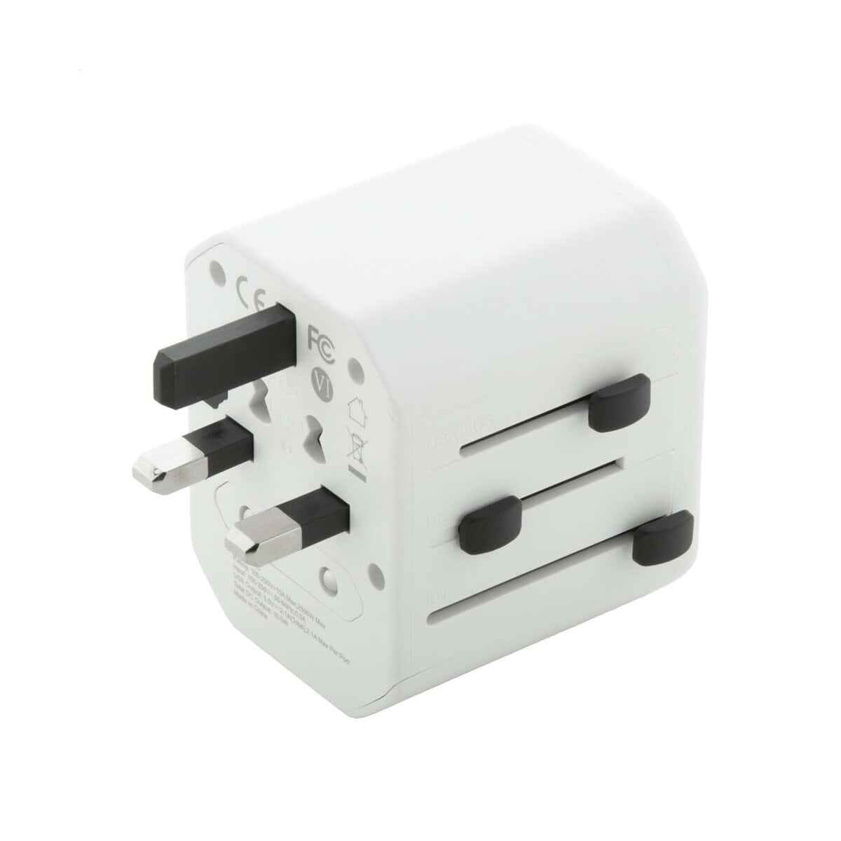 Adaptery podróżne z logo – jetsetter adapter podróżny / przejściówki AP864046-01__E 1. Adapter do gniazdek europejskich z portami USB i gniazdem typu Schuko.