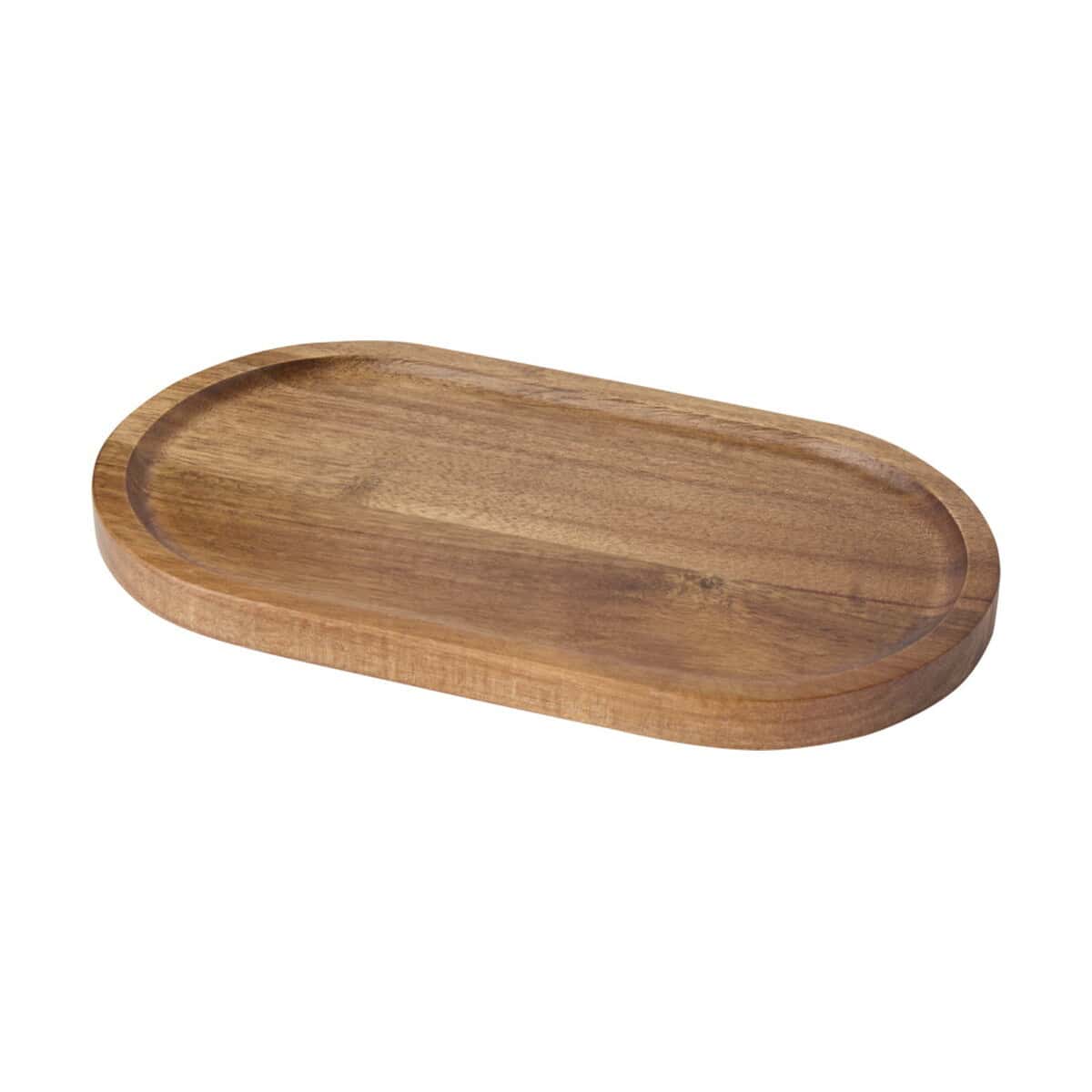 Akcesoria do kuchni z logo – edge taca do podawania jedzenia z drewna akacjowego 12639471 Naturalne drewniana tacka na przekąski i sery.