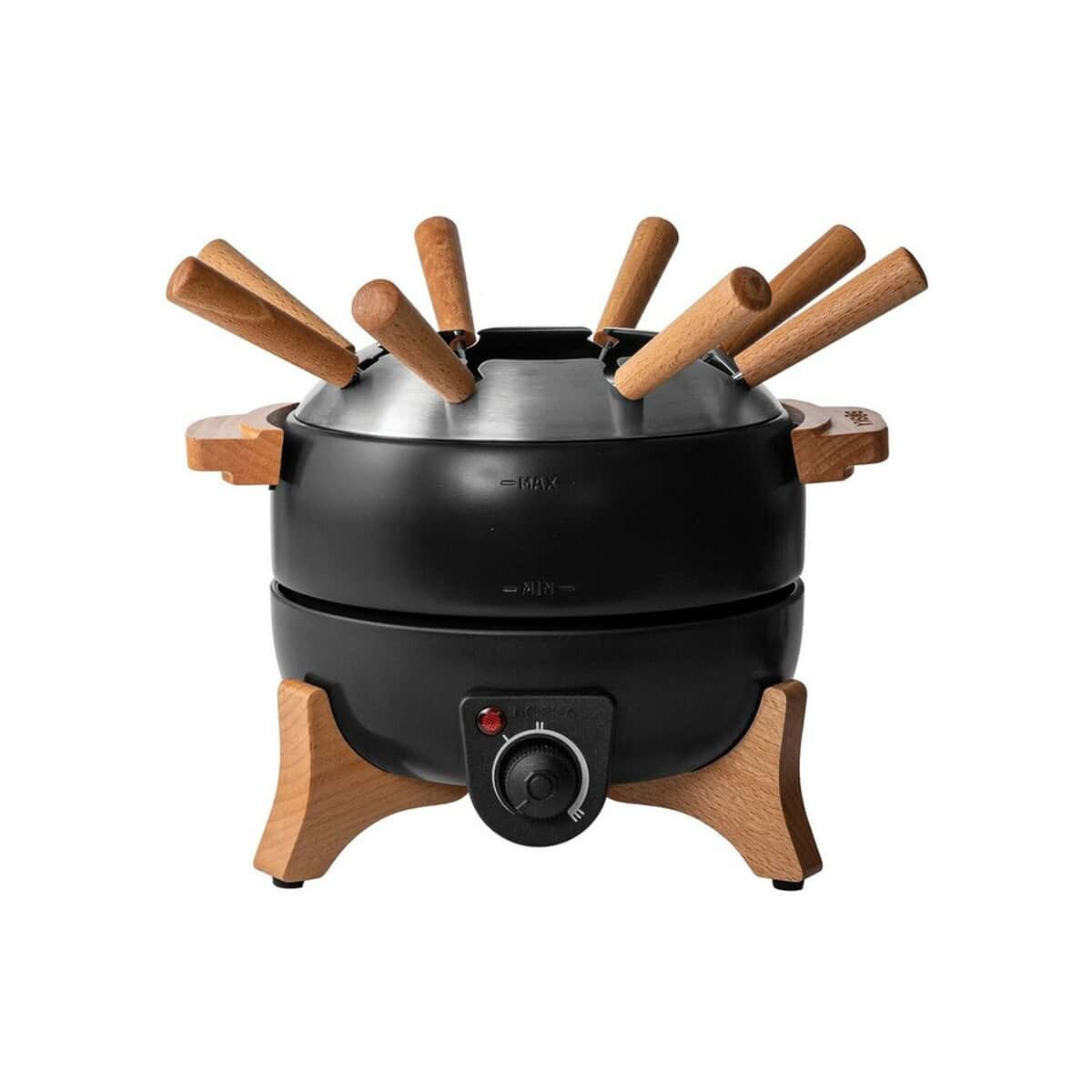 Akcesoria do kuchni z logo – elektryczny zestaw do founde 2,3l boska VSB17-03_RB853570__B_1 Czajnik elektryczny z drewnianymi uchwytami do podgrzewania wody, elegancki design.