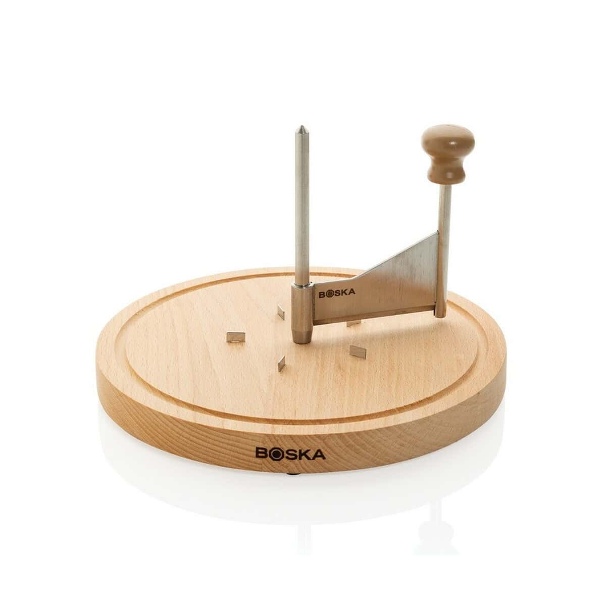 Drewniany zestaw do krojenia sera BOSKA, nożyk i rękojeść, eleganckie gadżety kuchenne bardzo praktyczne.