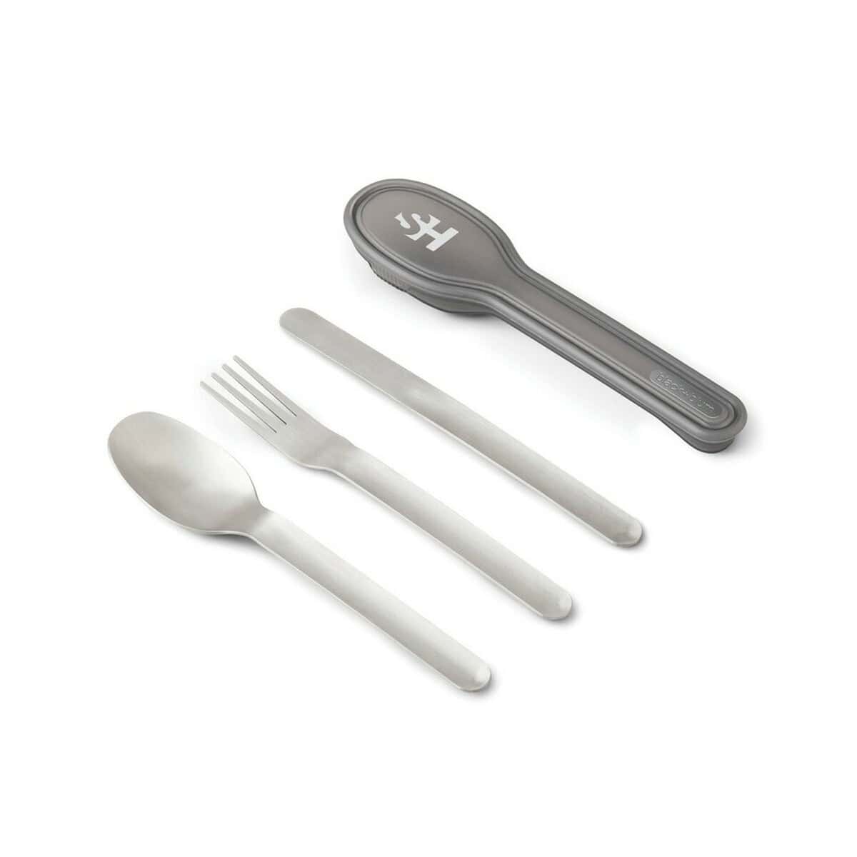 Akcesoria do kuchni z logo – zestaw sztućców black+blum P439.0702__D_100 1. sztućce dziecięce logo Gadzety, zestaw sztućców plastikowych do pokazu, prezentów promocyjnych.