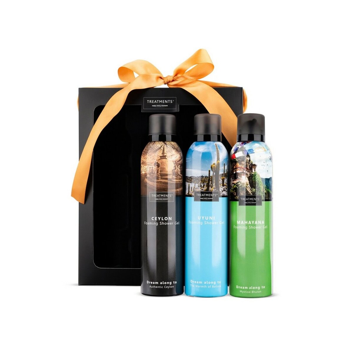 Akcesoria do łazienki z logo – zestaw kosmetyków foaming extravagance treatments VTR08-99_AAA02 Butelki z personalizowanymi nadrukami na prezent, zestaw upominkowy z etykietami Gadzety, unikatowe gadżety reklamowe dla firm.