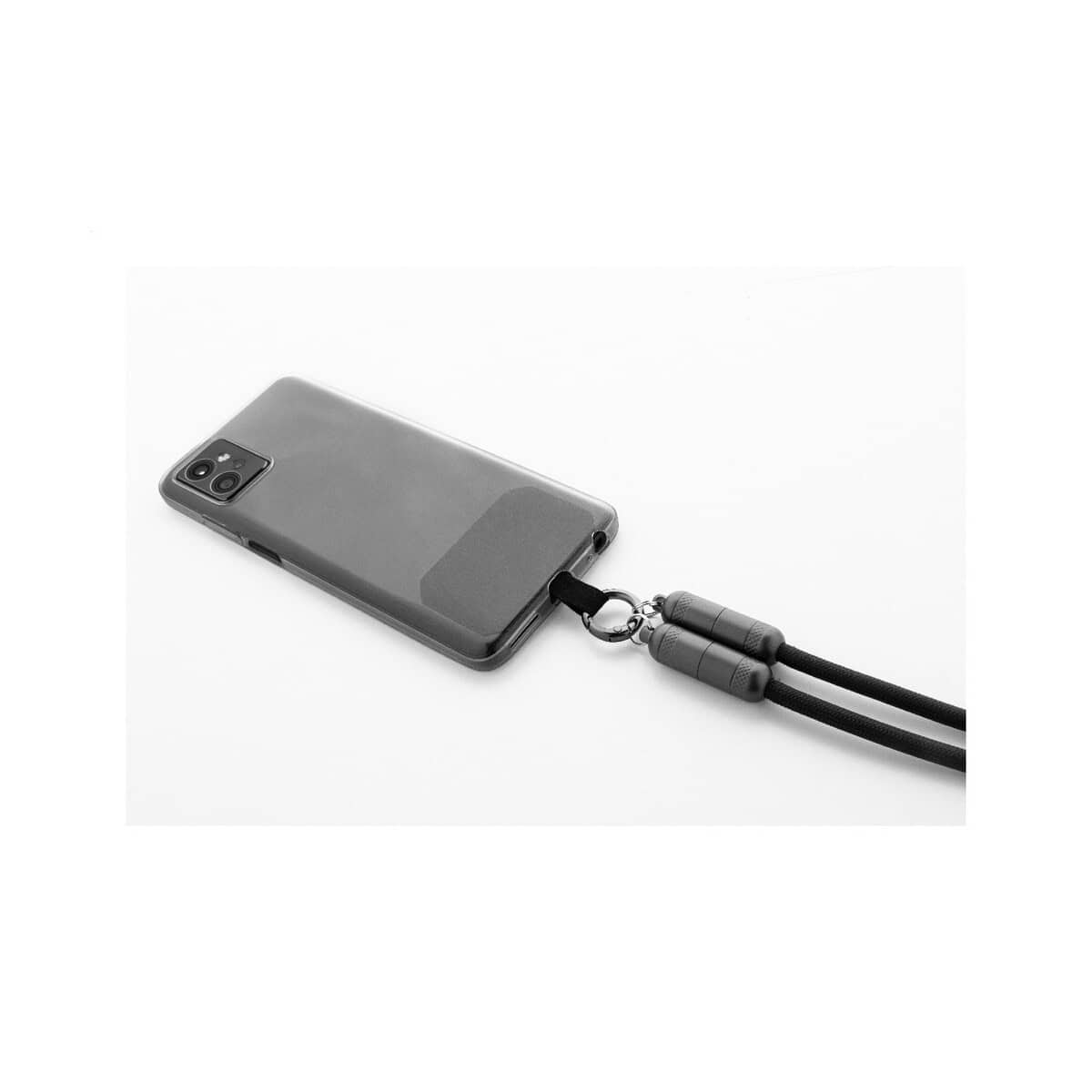 Akcesoria do smartfonów z logo – fastly kabel ładujący 60 w – smycz rpet AP864118-10__FC1 Przenośny powerbank z brelokiem, gadżet reklamowy na prezent.