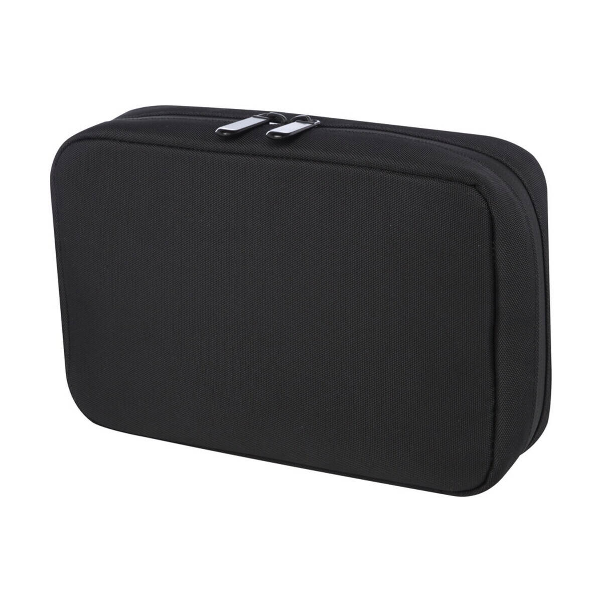 Czarna torba na laptopa, etui ochronne, wygodny organizer na dokumenty i akcesoria, solidny materiał, stylowy design.