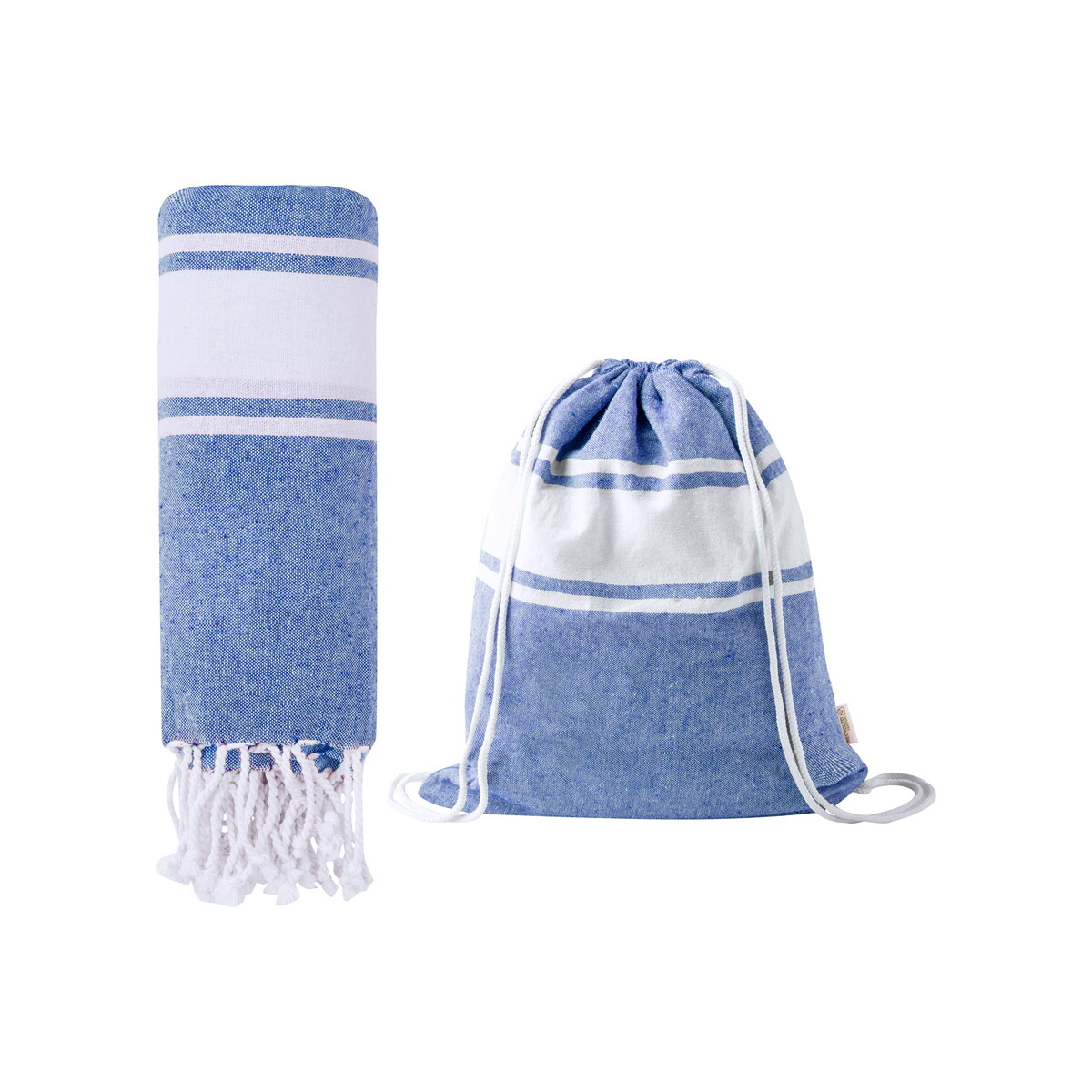 Akcesoria plażowe z logo – praia ręcznik plażowy / worek ze sznurkami AP733854-06A Praia ręcznik plażowy / worek ze sznurkami AP733854-06A