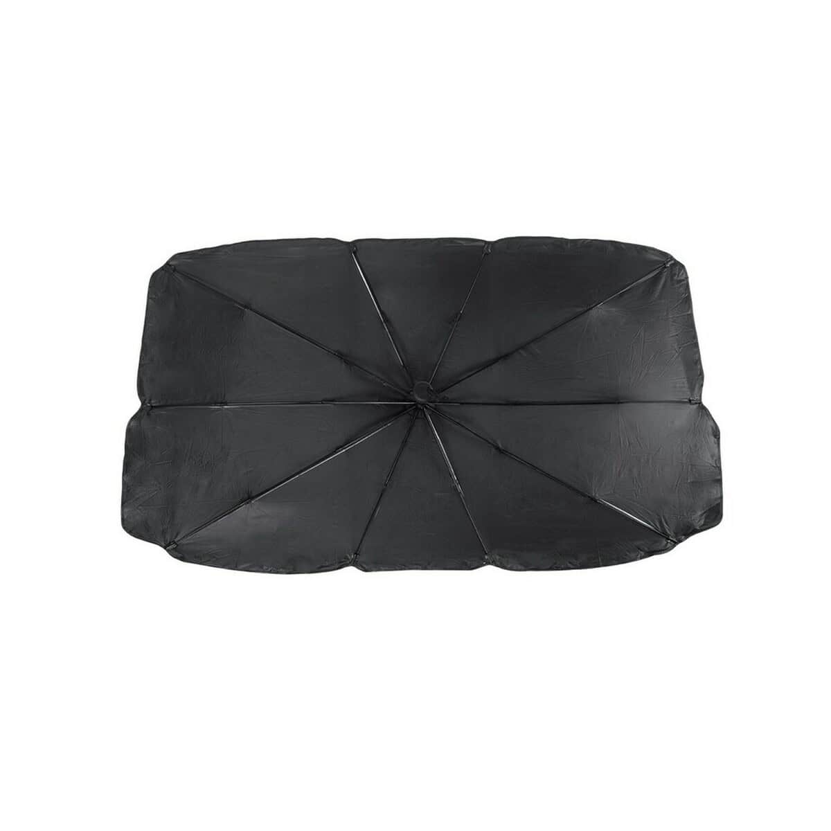 Akcesoria samochodowe z logo – osłona przeciwsłoneczna do samochodu, składana V7273-03_AAA03 Czarny parasol reklamowy z nadrukiem gadżet promocyjny logo firmy.