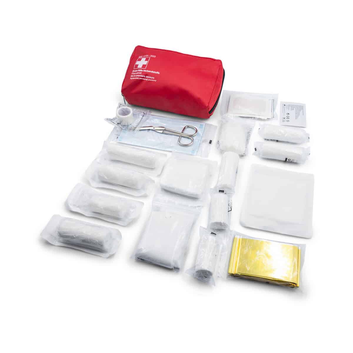 Apteczki z logo – apteczka w pokrowcu, 30 el. | gemma VA096-05_AAA01 Opaska medyczna z zestawem pierwszej pomocy, apteczka ratunkowa, materiały do udzielania pierwszej pomocy.