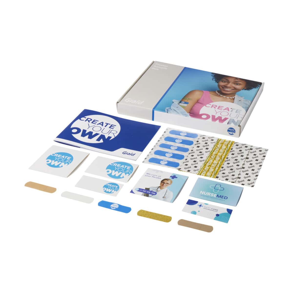 Create-your-own gadżety promocyjne zestaw personalizowanych materiałów reklamowych, logo i identyfikacji wizualnej.