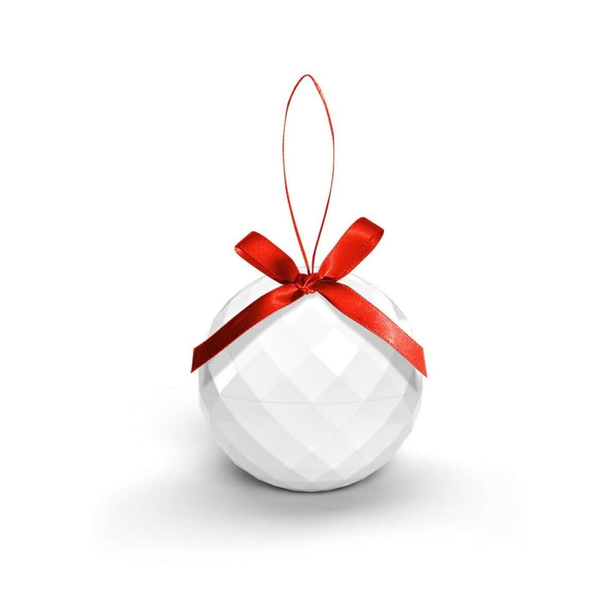 Artykuły do domu z logo – kula upominkowa, pojemnik na upominki reklamowe | indome V0901-02_KKK01 Lampion dekoracyjny z czerwonym wstążką na prezent, idealny gadżet na specjalne okazje.