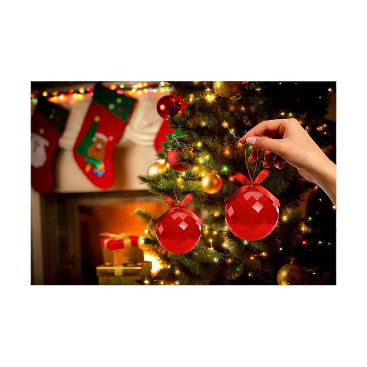 Artykuły do domu z logo – kula upominkowa, pojemnik na upominki reklamowe | indome V0901_A 1. Ozdoby świąteczne na choinkę, czerwone bombki i dekoracje z efektem 3D.