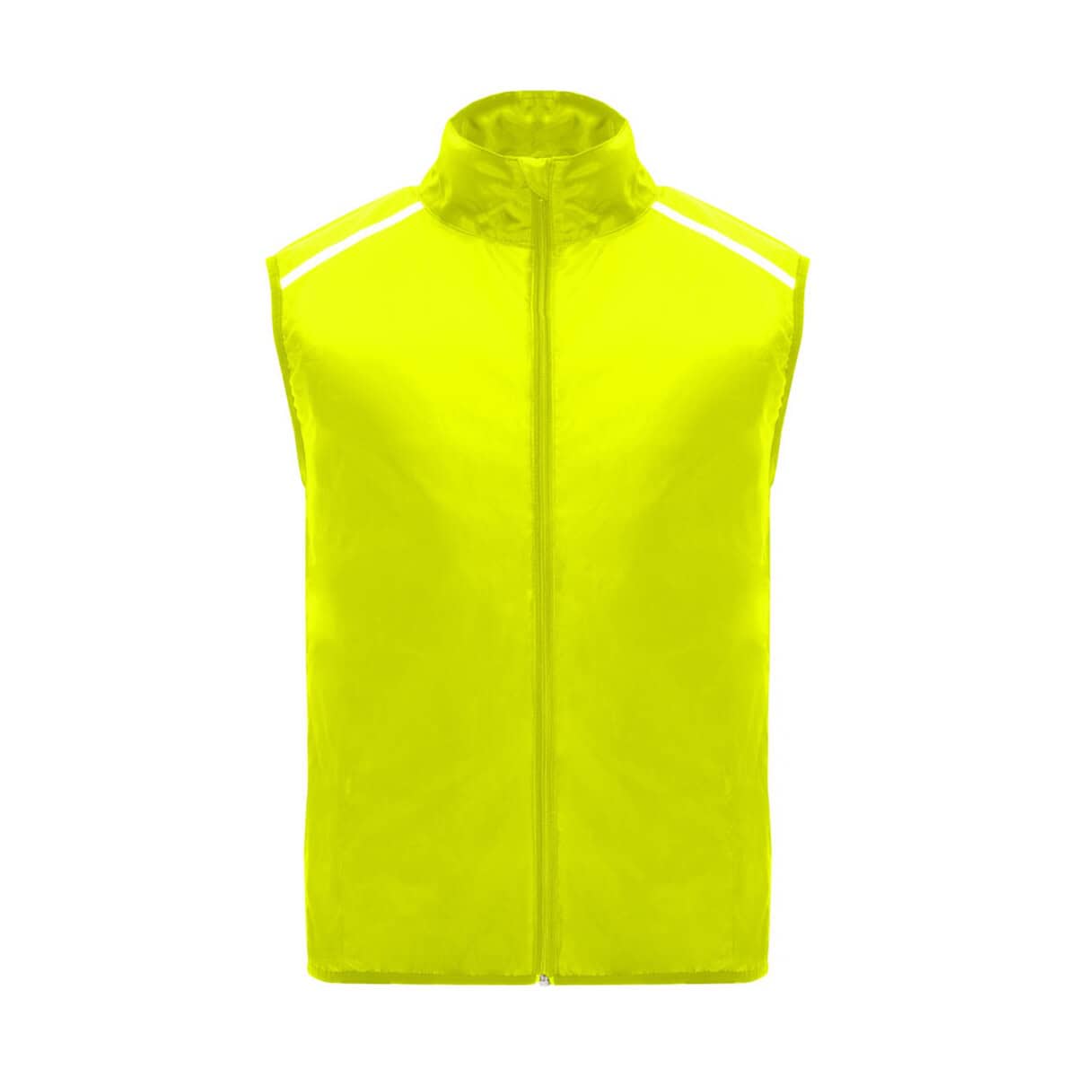 Żółta kamizelka odblaskowa z zamkiem na zapięcie, idealna dla pracowników i rowerzystów.