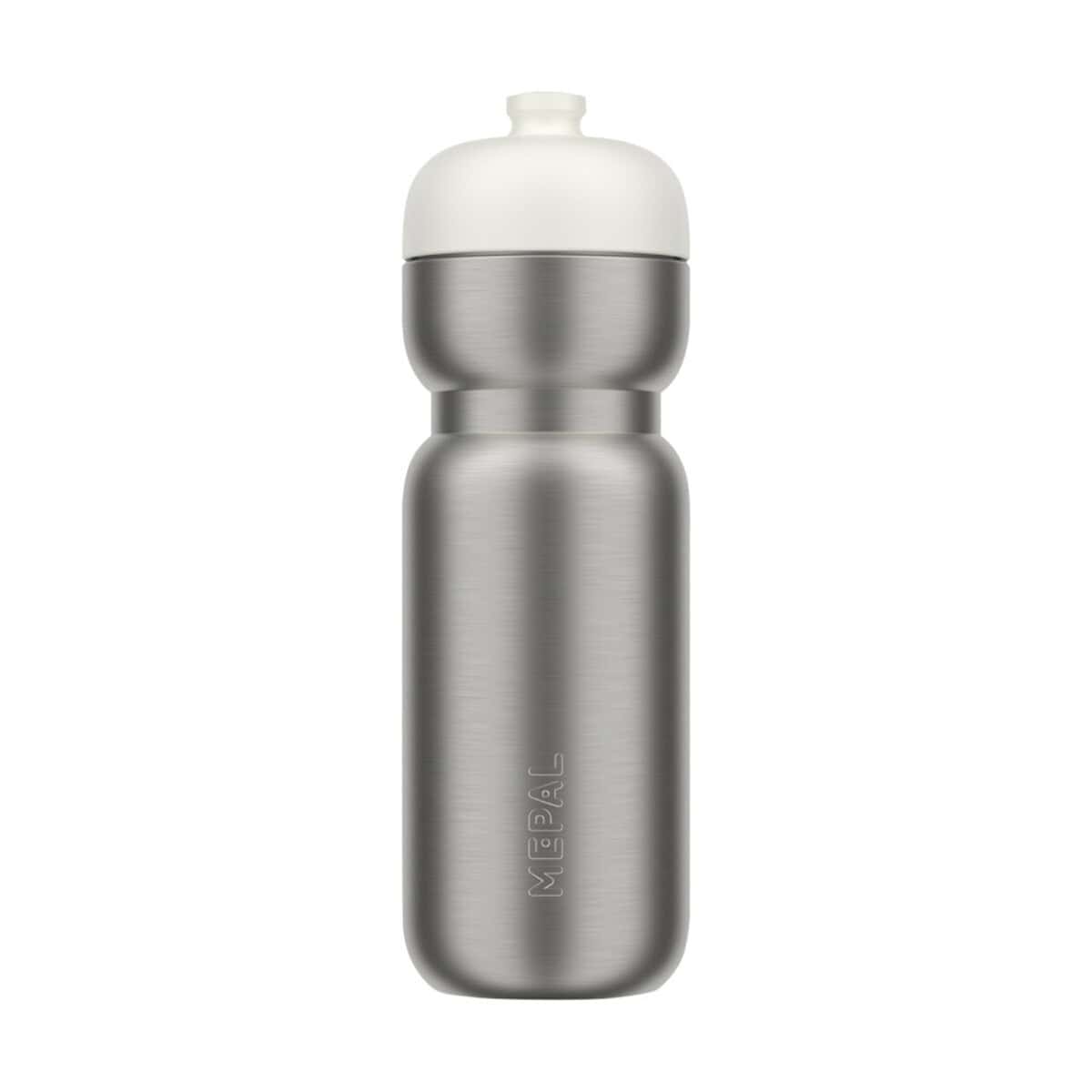 Bidony z logo – mepal pull butelka sportowa ze stali nierdzewnej o pojemności 800 ml 10091101_f1 Stainless steel bidon z białą pokrywką - idealny gadżet na trening i podróże.