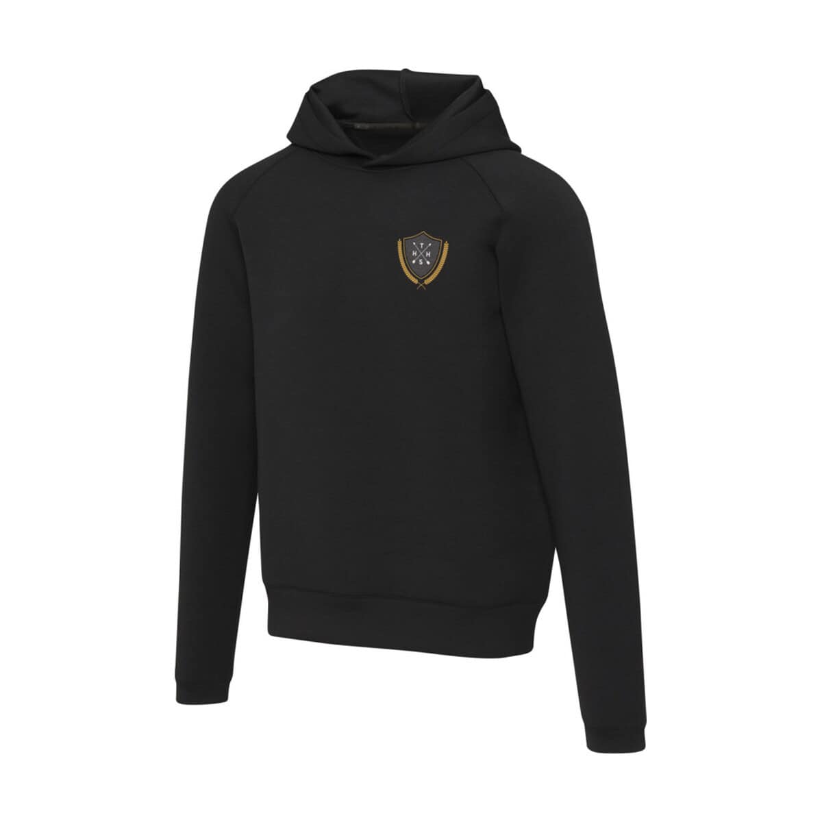 Bluzy z logo – danali sportowa bluza z kapturem typu unisex z dzianiny interlock 3823990_sp_y1 BL1307 bluza z kapturem z naszywką logo na piersi, czarna, sportowa, casual, idealna na co dzień i trening.