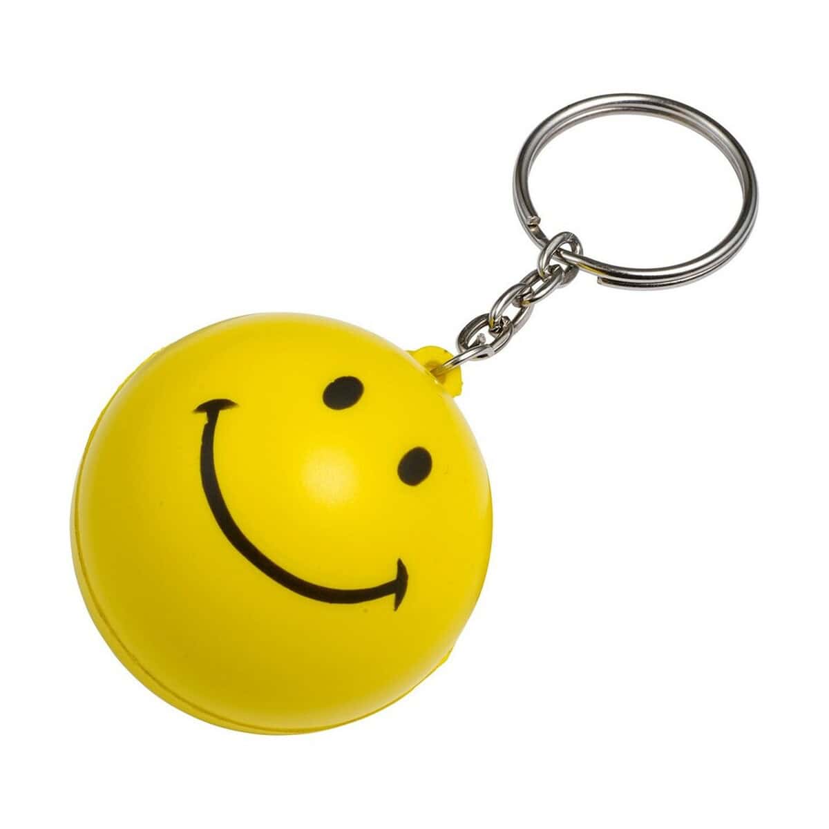 Breloki antystresowe z logo – brelok do kluczy „uśmiechnięta buzia”, antystres V8997-08_AAA01 Uśmiechnięty brelok do kluczy z emotikonem smiley, gadżet promocyjny, prezent.