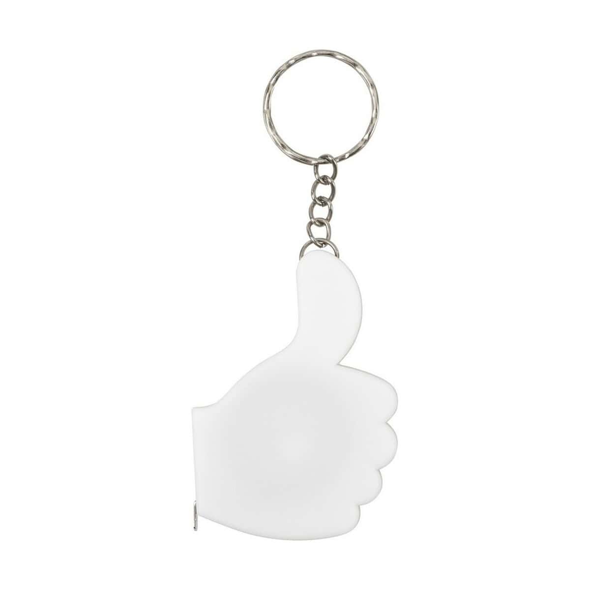 Breloki miarki z logo – brelok do kluczy „kciuk”, miara 1m V5630-02_AAB01 Gebo teczki reklamowe z logo na klucze, gadżety firmowe, prezent upominek, brelok z symbolem Lubię to.