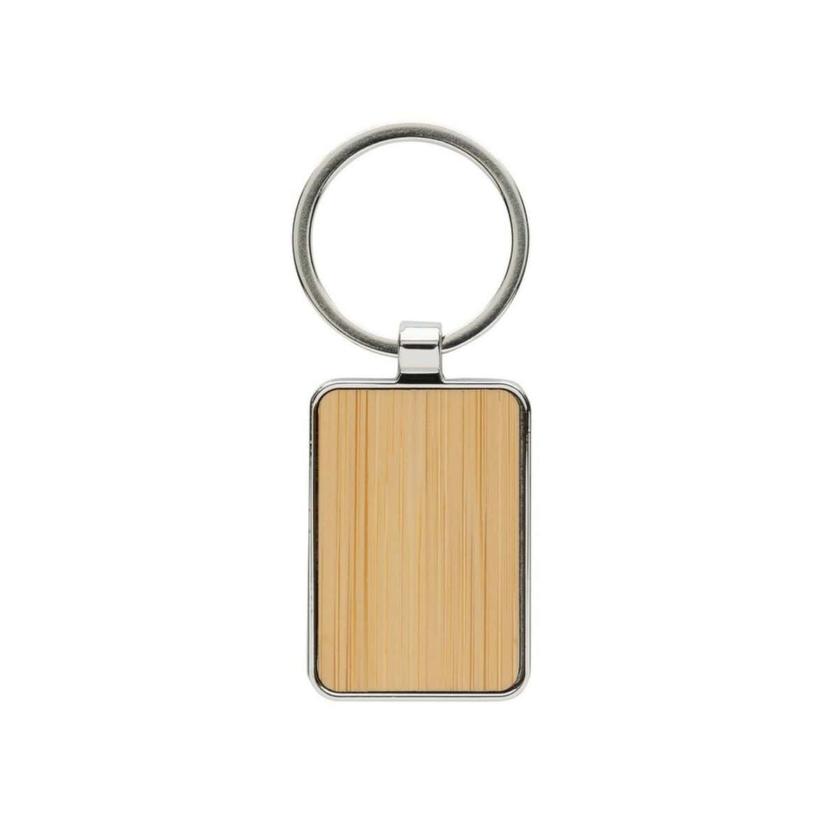 Breloki odblaskowe z logo – brelok do kluczy P191.6809__B_1 Metalowy brelok z drewnianą wstawką, gadżet firmowy lub promocyjny, personalizacja, upominek reklamowy, gadżety z nadrukiem.