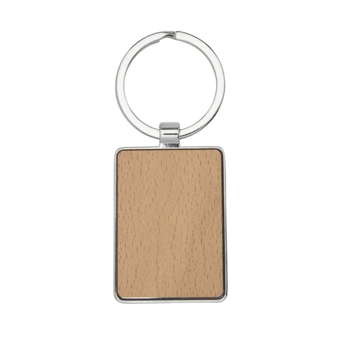 Breloki odblaskowe z logo – prostokątny brelok do kluczy mauro z drewna bukowego 11812471_f1 Grawerowany brelok z naturalnego drewna, elegancki i personalizowany gadżet reklamowy.