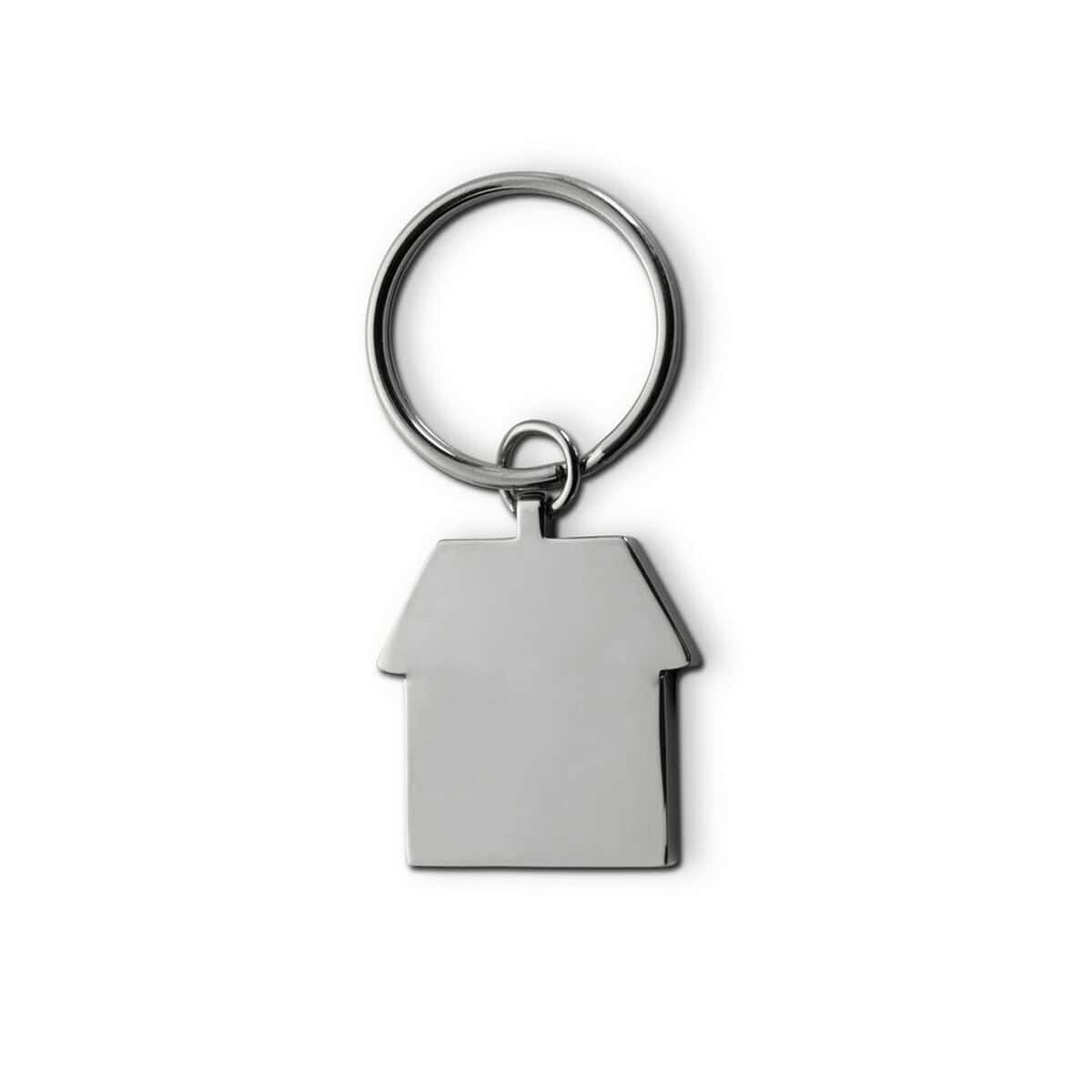 Breloki wielofunkcyjne z logo – brelok do kluczy „domek” V2077-32_IBK01 1. Uchwycik do kluczy z metalowym domkiem, personalizacja graweru, gadżet reklamowy.