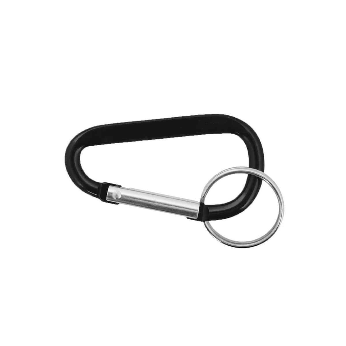 Breloki wielofunkcyjne z logo – brelok do kluczy, karabińczyk V0538-03_AAB01 Klips do kluczy karabińczyk z metalową ringą personalizowane gadżety reklamowe.