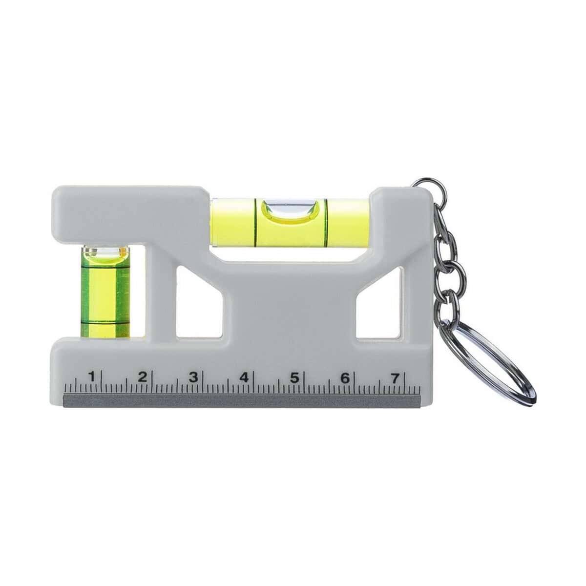 Breloki wielofunkcyjne z logo – brelok do kluczy, narzędzie wielofunkcyjne VA572-02_AAB01 Zielony poziomica na breloczku, narzędzie pomiarowe, gadżet reklamowy, akcesoria biurowe, prezent promocyjny.