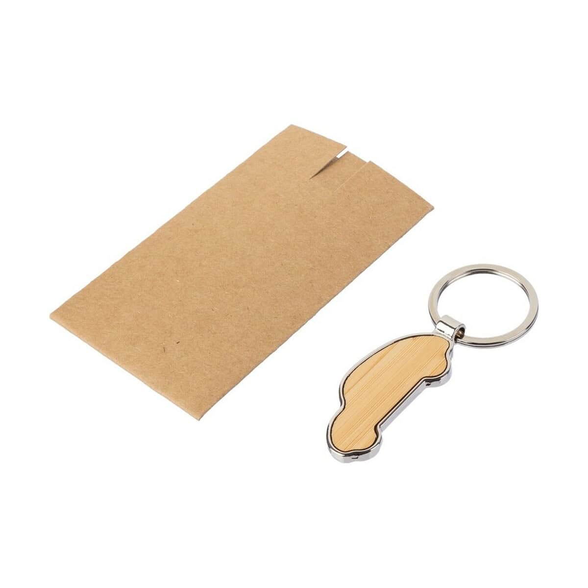 Breloki wielofunkcyjne z logo – brelok do kluczy „samochód” VA167-16_AAA03 Klucz USB w kształcie buta z drewna i metalowa obręcz, idealny gadżet promocyjny.