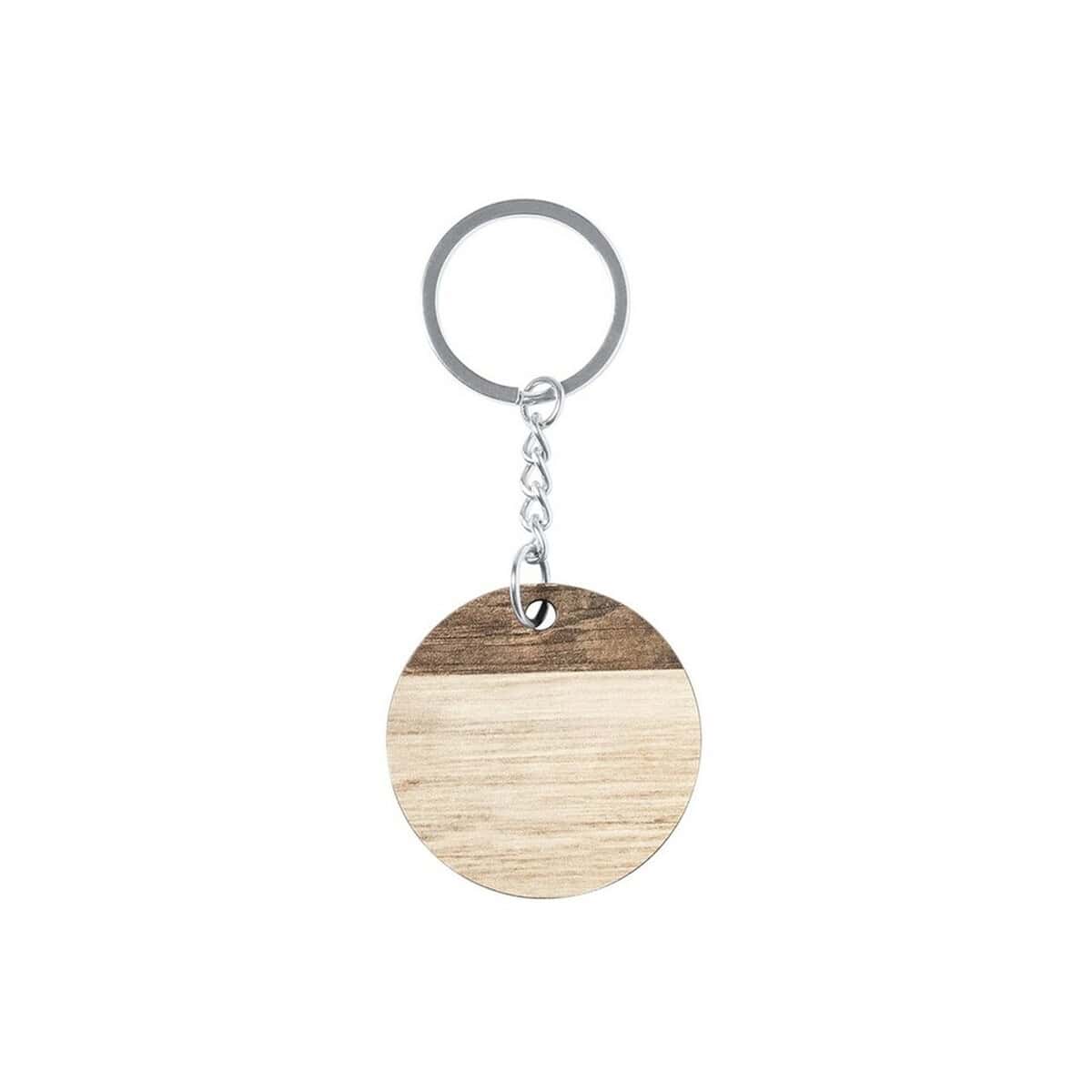 Breloki wielofunkcyjne z logo – drewniany brelok do kluczy V0914-00_AAB01 Elegancki brelok z drewnianym elementem, idealny na prezent i do personalizacji.