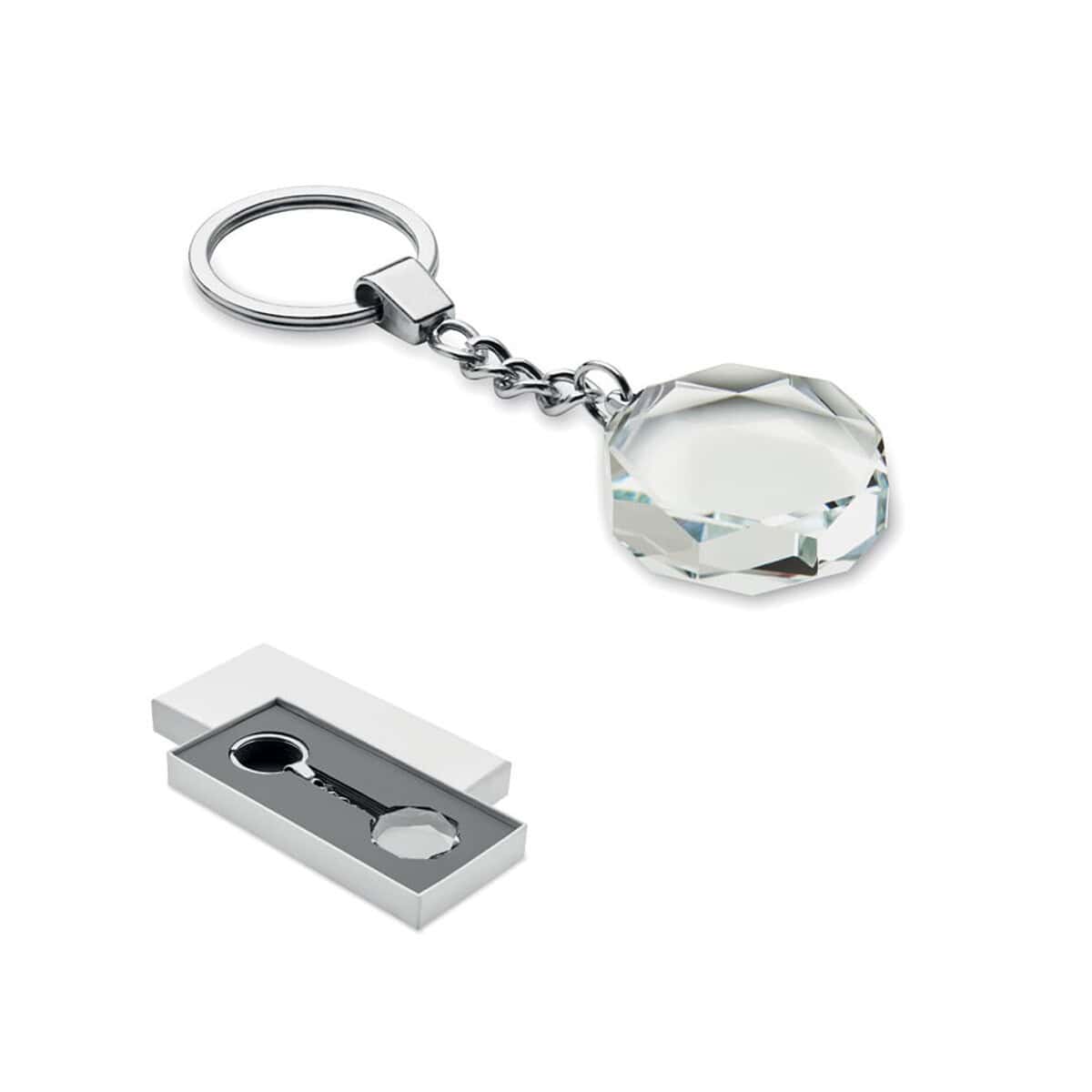 Breloki wielofunkcyjne z logo – szklany brelok nagroda roundward mo2657-22 Klucz zaciskowy z kryształem, eleganckie gadżety na prezent lub do biura, wysokiej jakości personalizowane upominki.