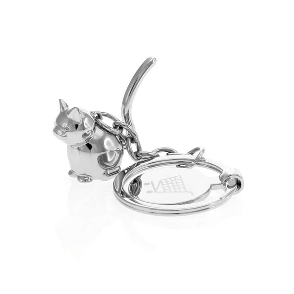 Breloki z żetonem z logo – brelok do kluczy „zwierzątko”, żeton do wózka na zakupy V9800-00_AAA02 1. Biżuteria z charms'em kota - gadżet na klucze lub torbę, metalowa ozdoba, prezent dla miłośników zwierząt.