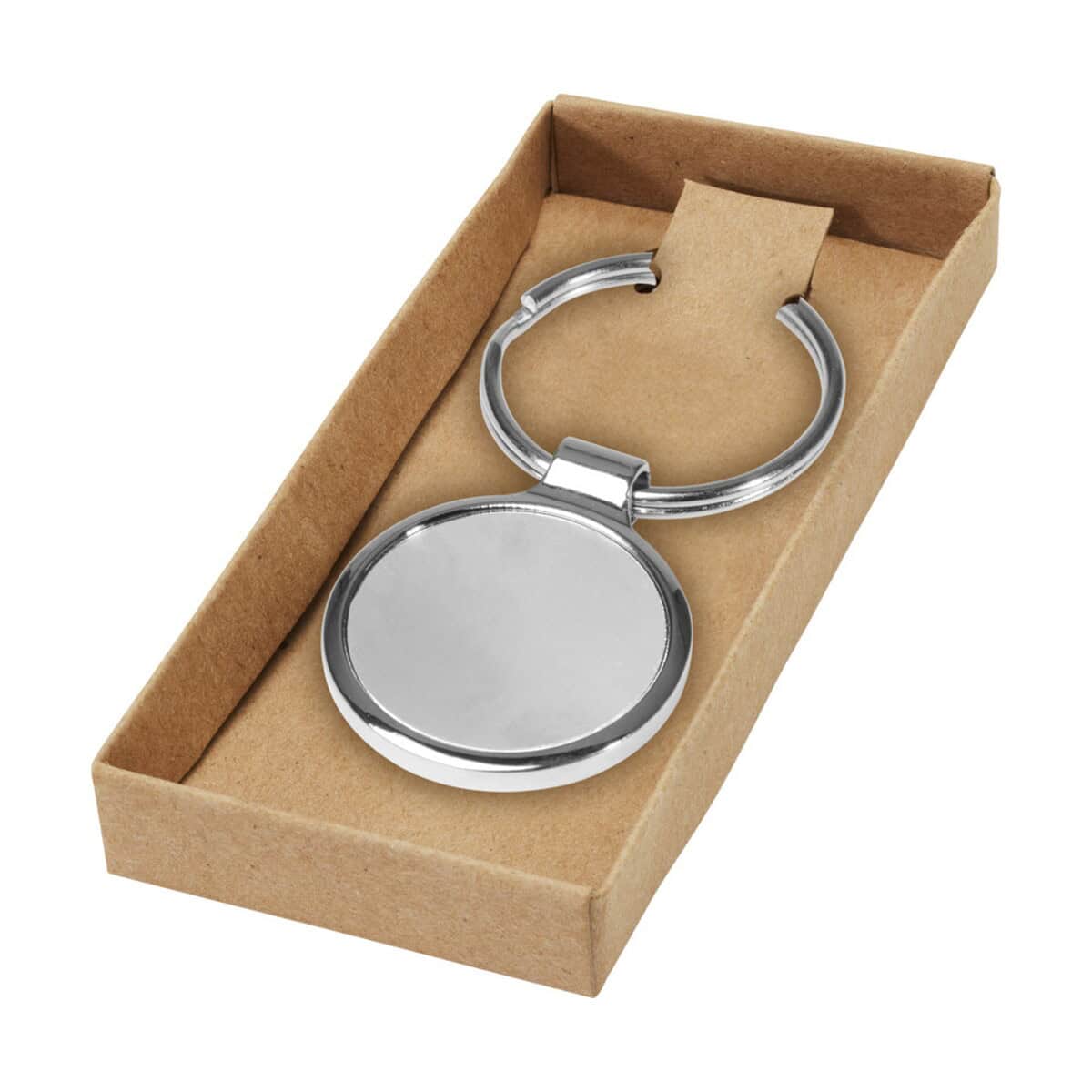 Ogromny klucz do torby w pudełku z tektury, idealny na gadżety reklamowe.