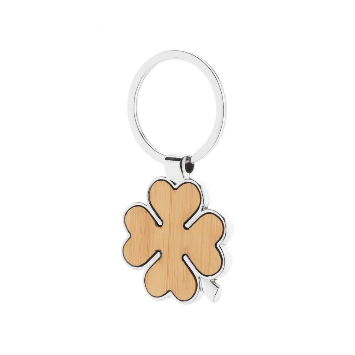 Breloki z żetonem z logo – clorby brelok AP808158 Metalowy brelok z trójlistną koniczyną, personalizacja, gadżet promocyjny, upominek na różne okazje.