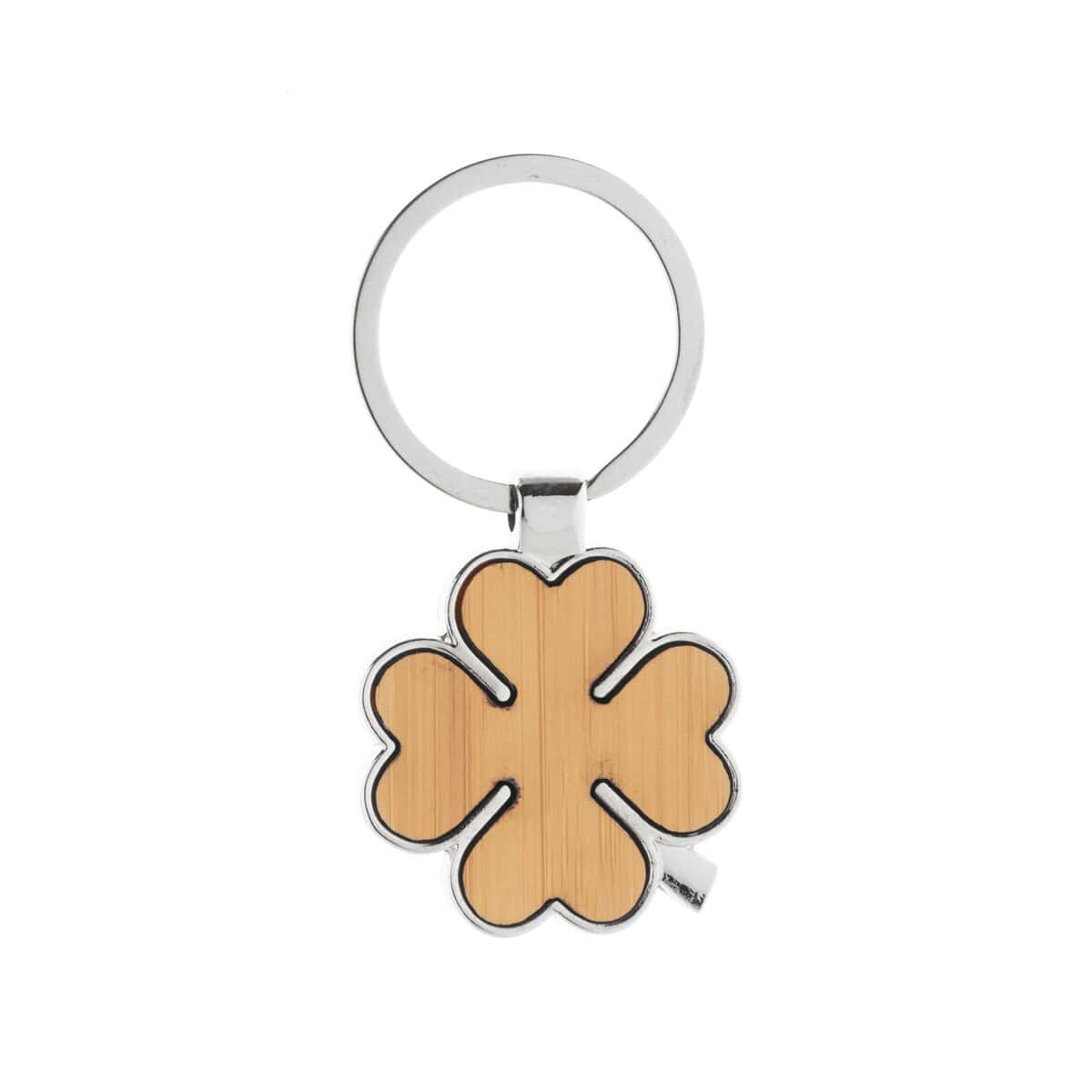 Breloki z żetonem z logo – clorby brelok AP808158__A Dkrążek z czterolistną koniczyną na breloczku, personalizowany gadżet, prezent na szczęście, upominek reklamowy.