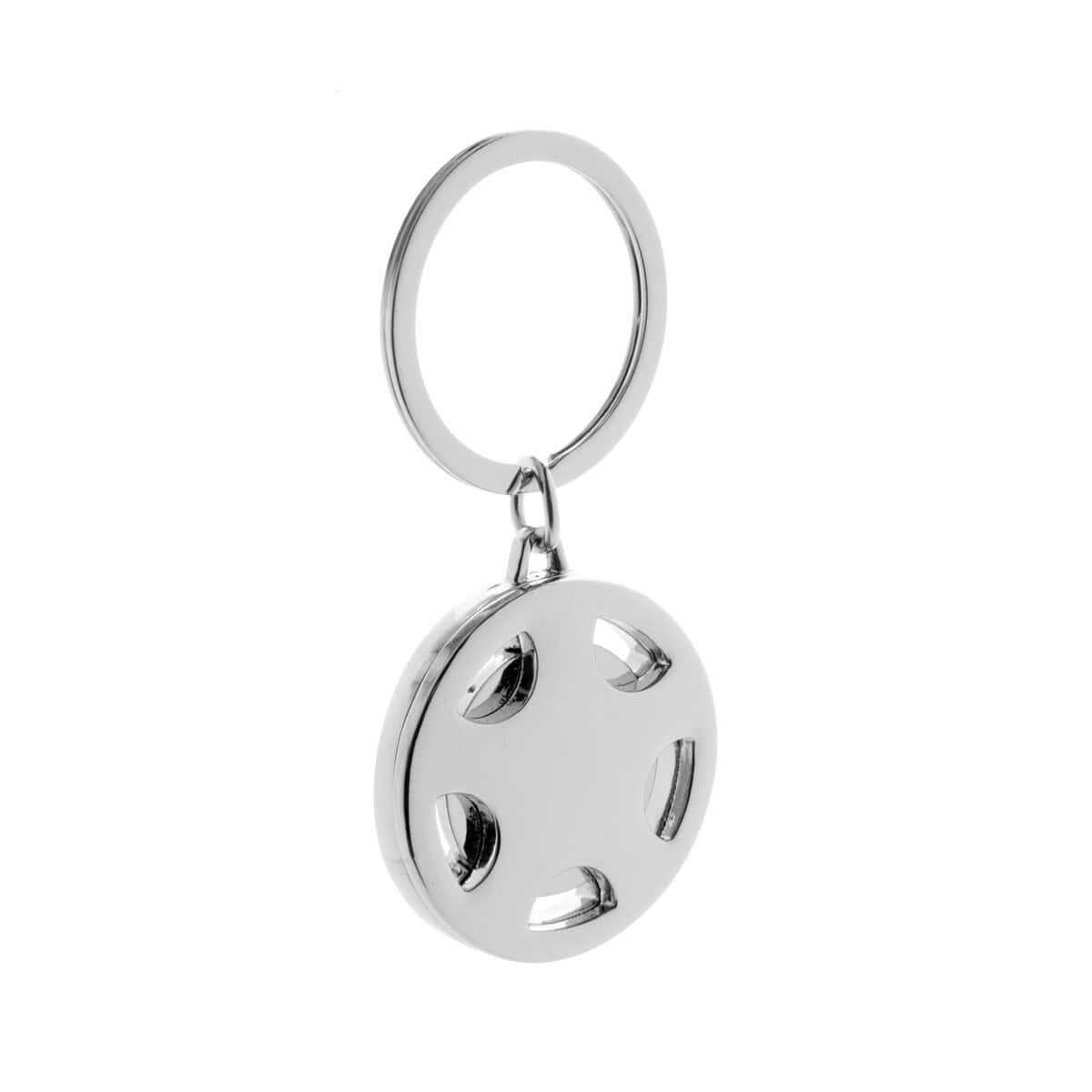 Breloki z żetonem z logo – dromo brelok AP810736__A Przywieszka do kluczy w kształcie piłki, wykonana ze srebra, idealna na prezent lub gadżet.