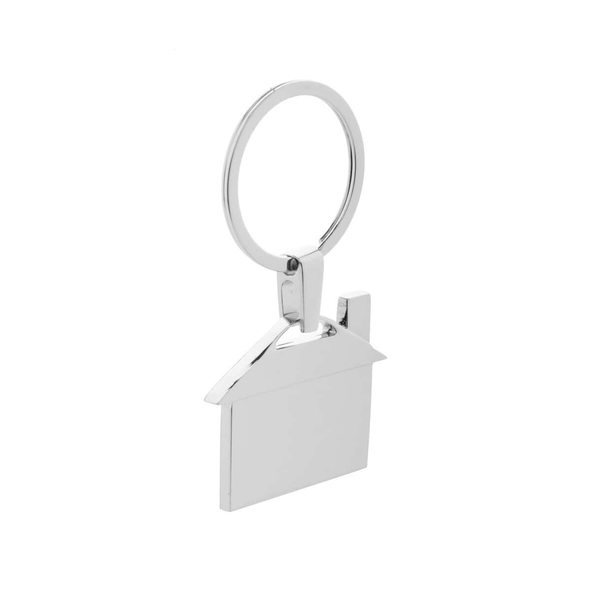 Breloki z żetonem z logo – dwell brelok AP873016 Metalowy brelok do kluczy z domkiem, idealny na prezent, personalizowany gadżet reklamowy.