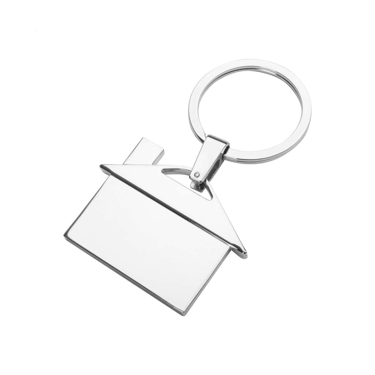 Breloki z żetonem z logo – dwell brelok AP873016__A Empty silver keychain with a rectangular name tag, ideal for personalized gadżety i upominki.