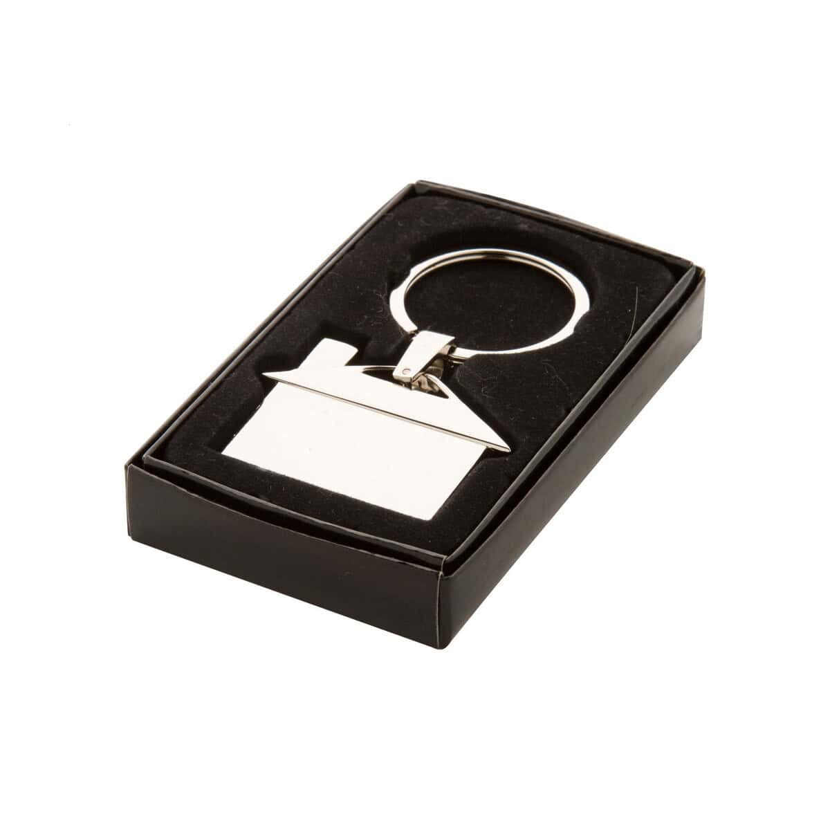 Breloki z żetonem z logo – dwell brelok AP873016__B Metalikowy brelok z kartą w eleganckim pudełku na gadżety firmowe i prezenty.