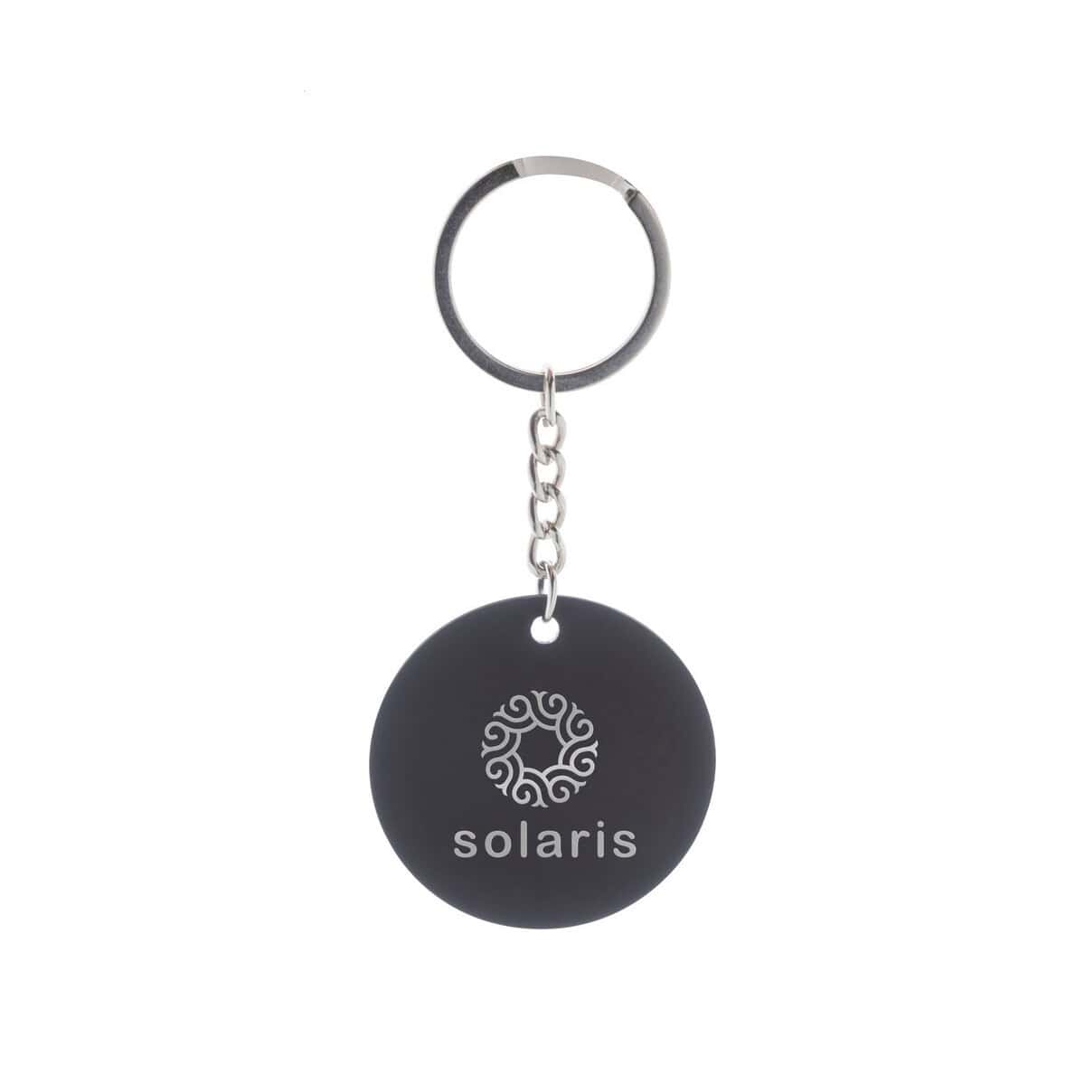 Breloki z żetonem z logo – rondoshine brelok AP808270-10 Etniczny brelok z logo Solaris, personalizowane gadżety reklamowe, pendrive etui, upominki firmowe.