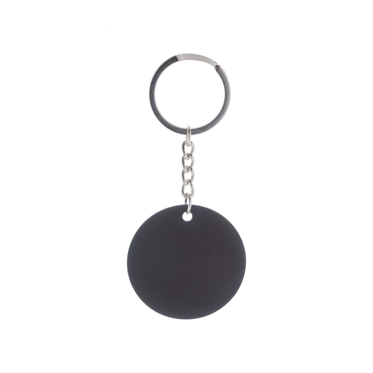 Breloki z żetonem z logo – rondoshine brelok AP808270-10__C 1. Brelok do kluczy z czarną kulką, organizer gadżet personalizowany.