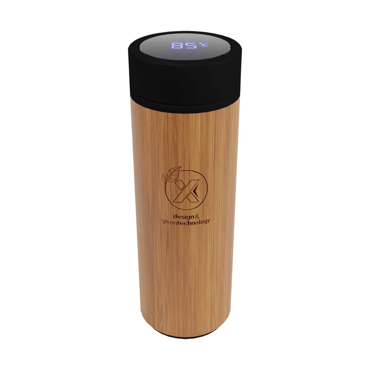 Butelki z logo – bambusowa butelka smart o pojemności 500 ml scx.design d11 2px05671 Butelka termiczna z nadrukiem logo, design & greentechnology, ekologiczne gadżety, materiały bambusowe, promocyjne akcesoria na prezent.