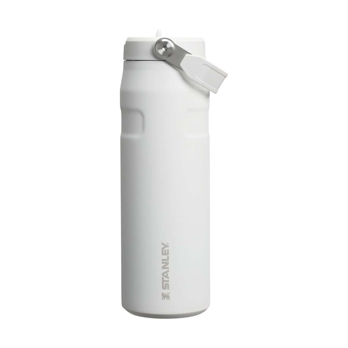 Butelki z logo – butelka na wodę stanley iceflow™ 2.0 o pojemności 700 ml ze słomką 10088501_f1 Butelka termiczna z logo Stanley, biała, na prezent, gadżet reklamowy, akcesoria biurowe.