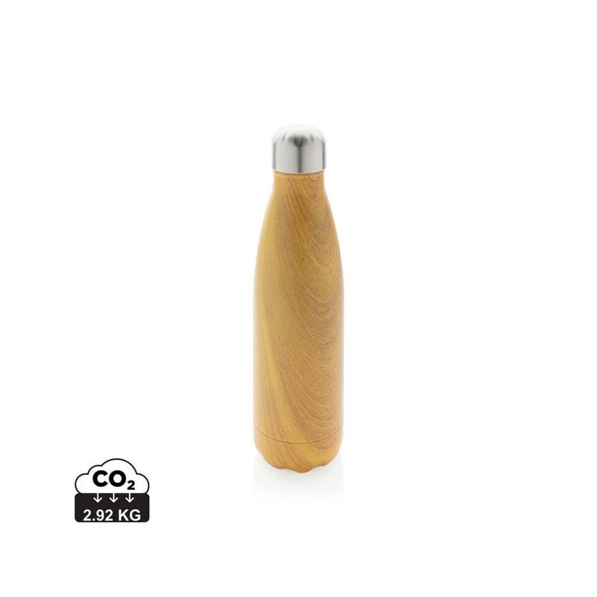 Butelka termiczna z drewnianym wykończeniem, eco-friendly, kubek na napoje, gadżet personalizowany.